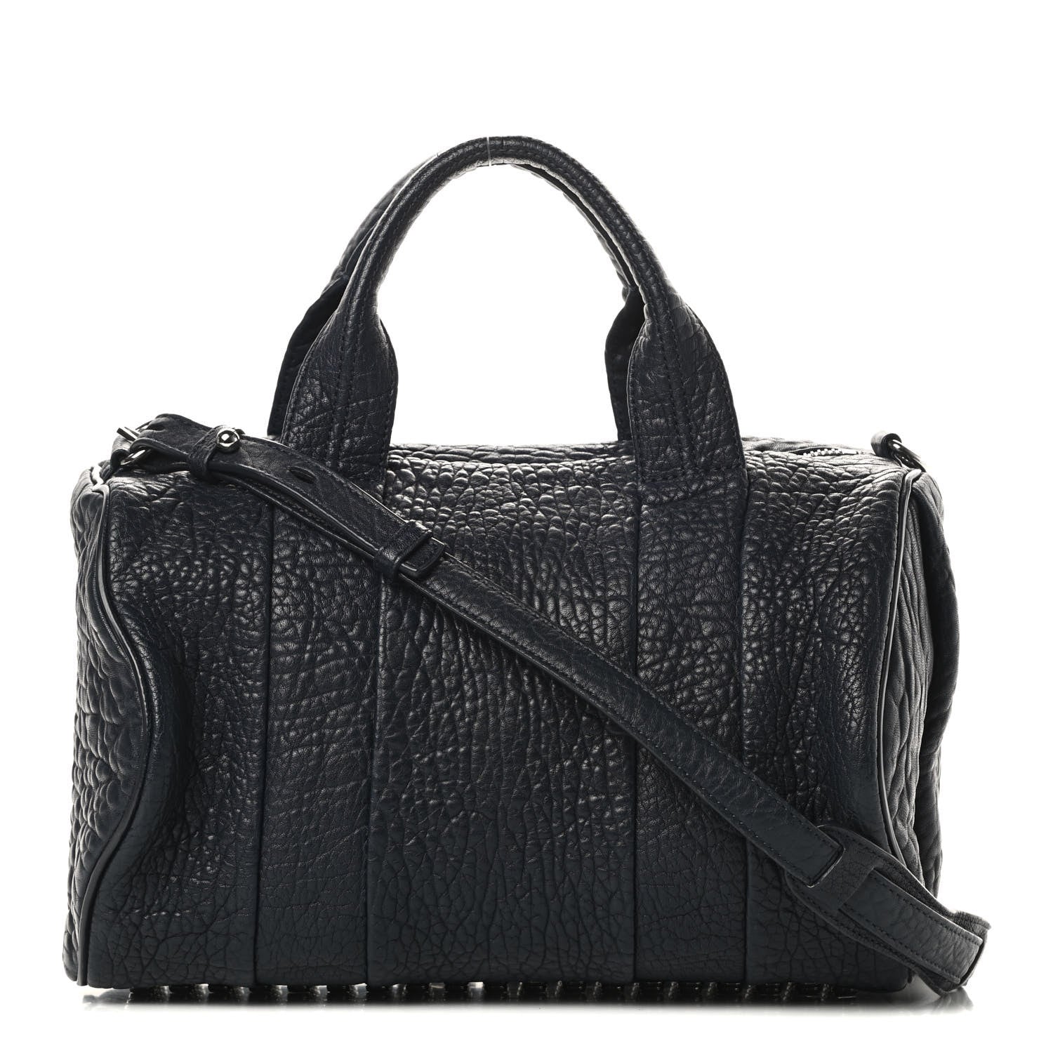 Alexander Wang Pebbled Lambskin Rocco Navy Silver Hardware 1 of 12