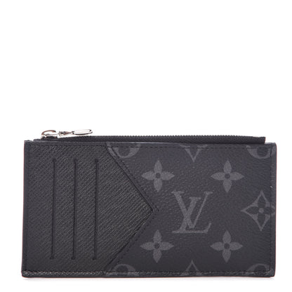 Louis Vuitton Monogram Eclipse Taiga Coin Card Holder 1 of 7