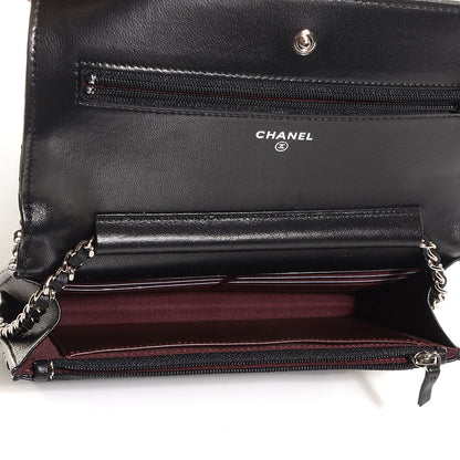 Chanel Lambskin Quilted Wallet On Chain WOC Black 6 of 9