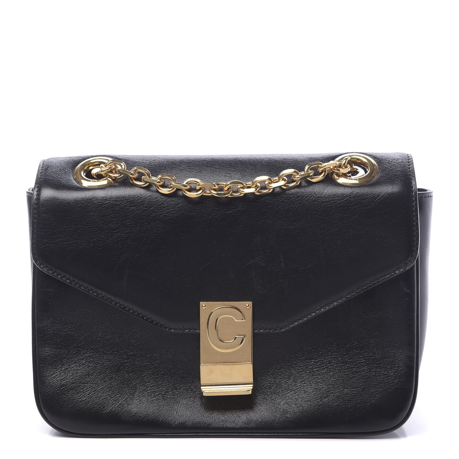 Celine Shiny Calfskin Small C Bag Black 1 of 15
