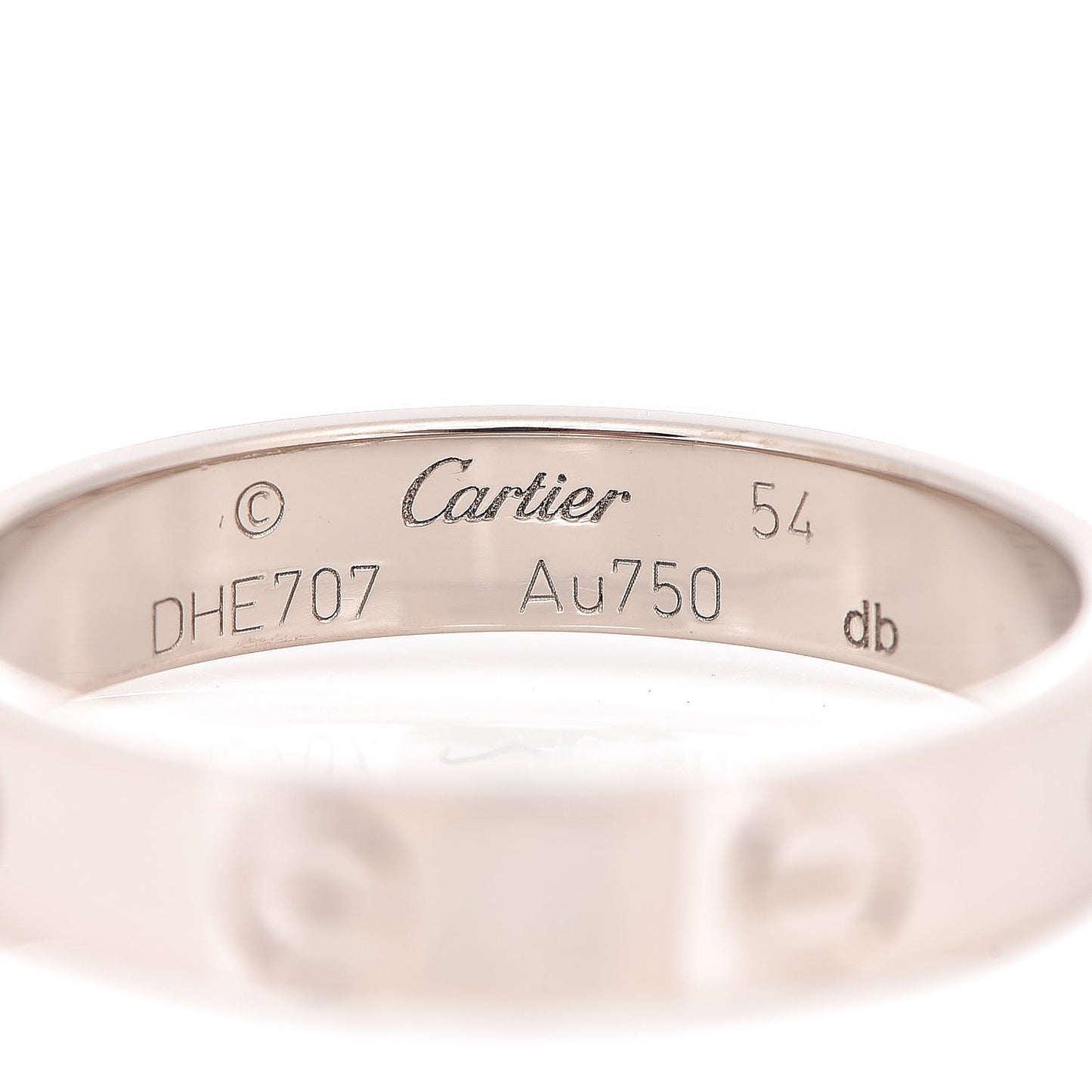 18K White Gold 3.5mm LOVE Wedding Band Ring 54 6.75