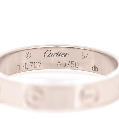 Cartier 18K White Gold 3.5mm LOVE Wedding Band Ring 54 6.75 4 of 5