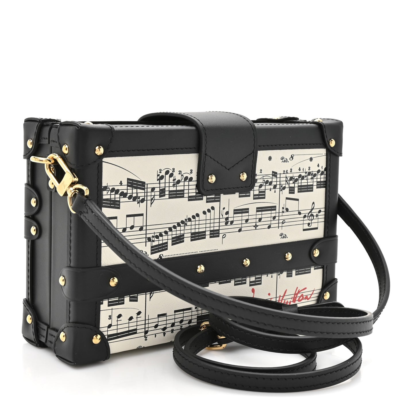 Calfskin LV Symphony Petite Malle White Black