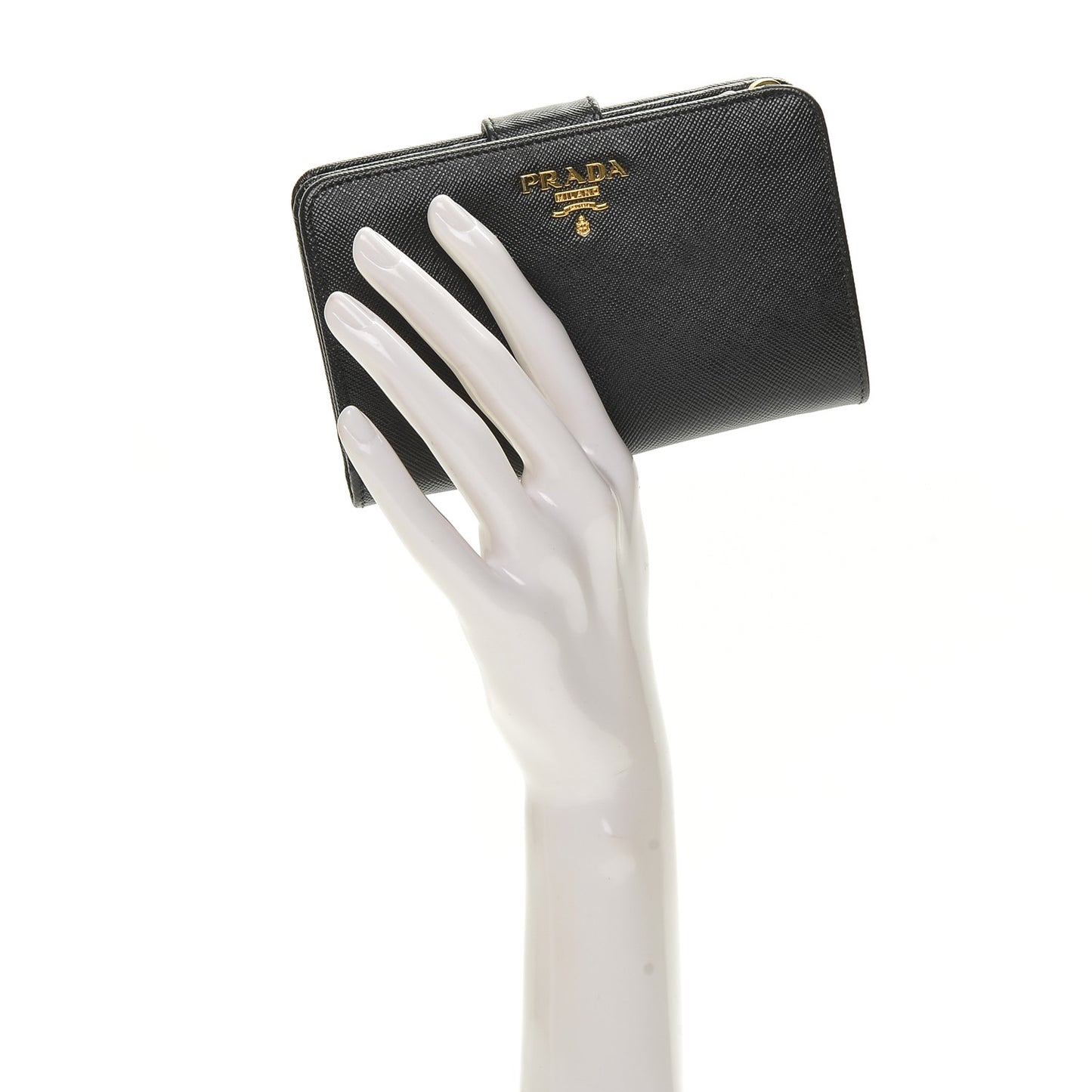 Saffiano Metal Compact Wallet Black