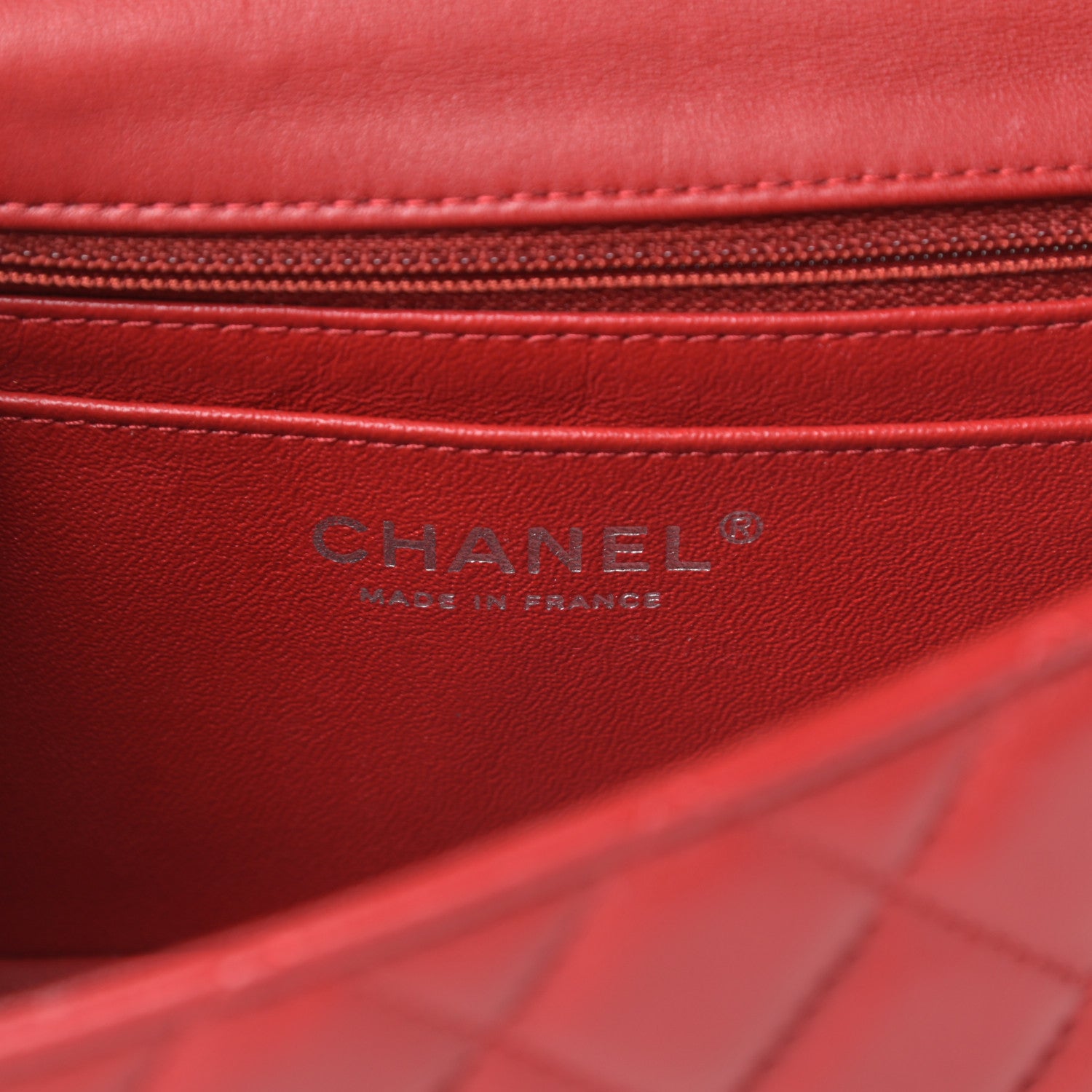 Chanel Lambskin Quilted Mini Rectangular Flap Red 6 of 14