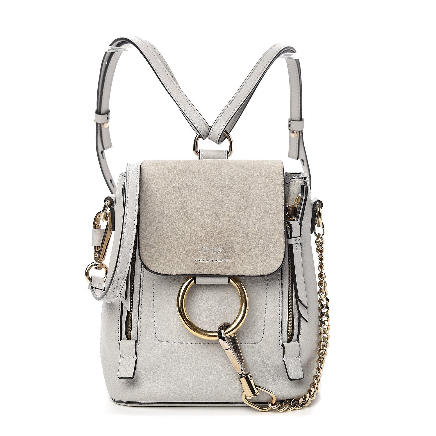 Chloe Suede Calfskin Mini Faye Backpack Airy Grey 1 of 11