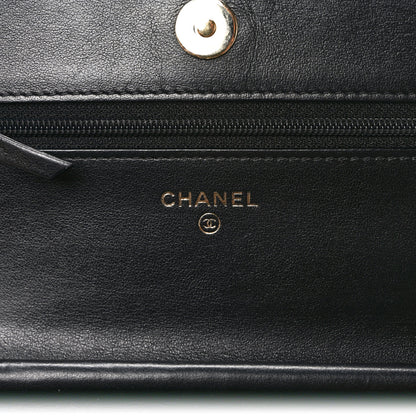 Chanel Caviar Quilted CC Filigree Wallet On Chain WOC Black 6 of 9