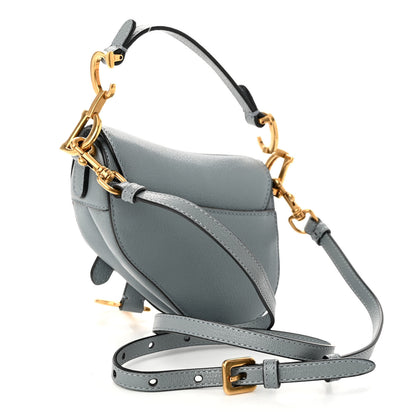 Christian Dior Goatskin Micro Saddle Bag With Strap Cloud Blue 3 of 8