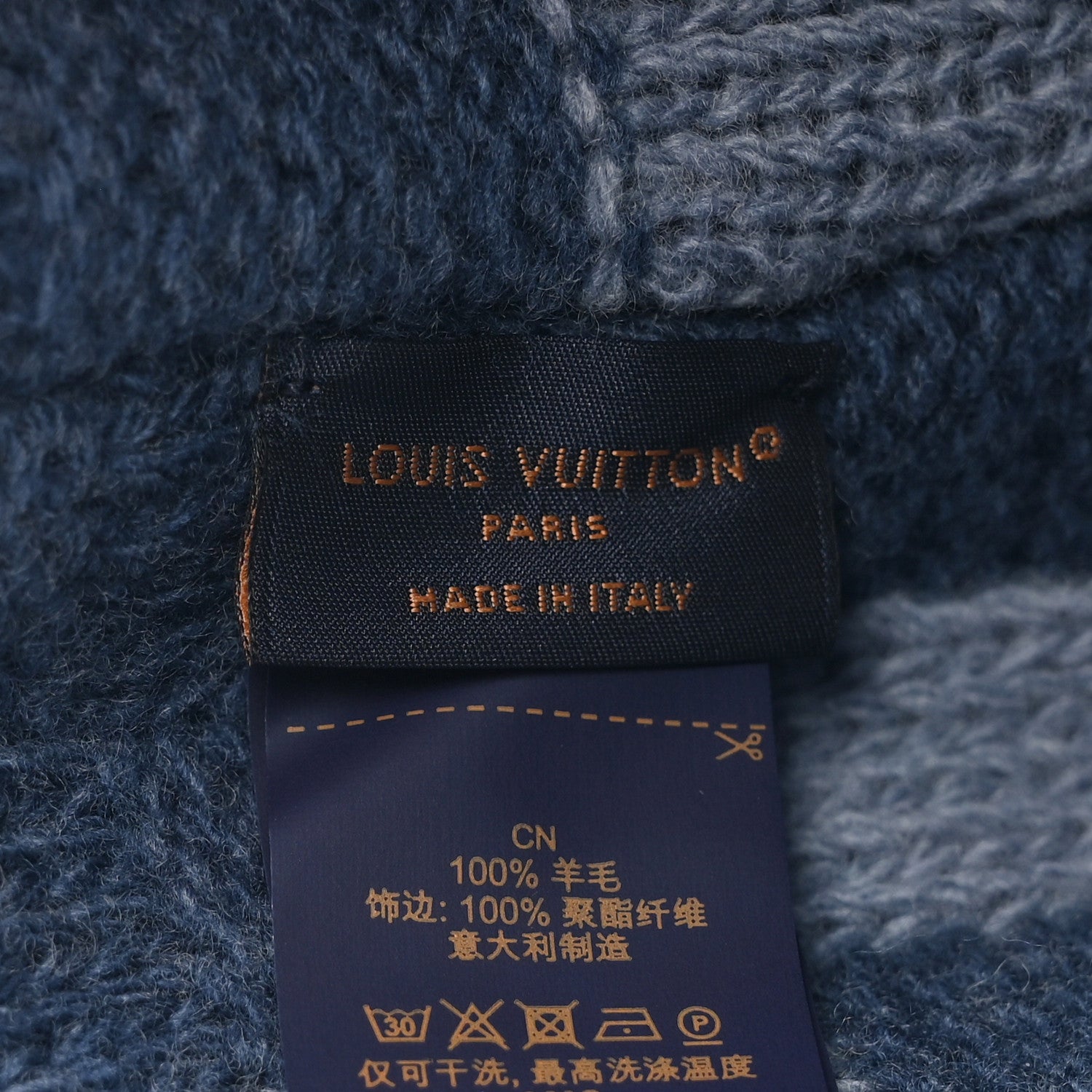 Louis Vuitton Damier Wool Denim Beanie Blue 5 of 5
