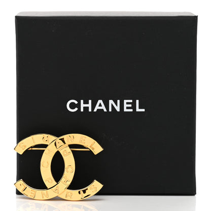 Chanel Metal Paris Button CC Large Brooch Gold 5 of 5