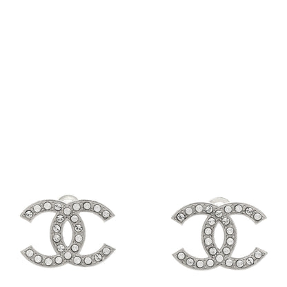 Chanel Crystal CC Earrings Silver 1 of 4