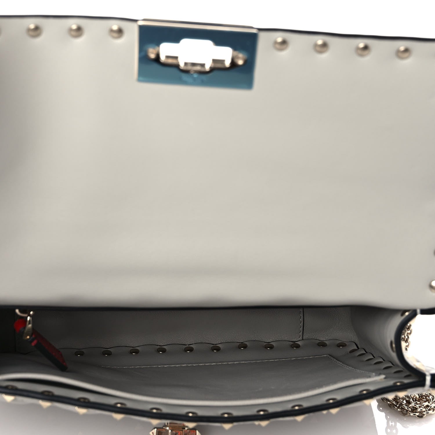 Valentino Garavani Nappa Medium Rockstud Spike Shoulder Bag Opal Grey 5 of 10