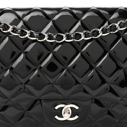 Chanel Patent Quilted Jumbo Double Flap Black 15 of 19