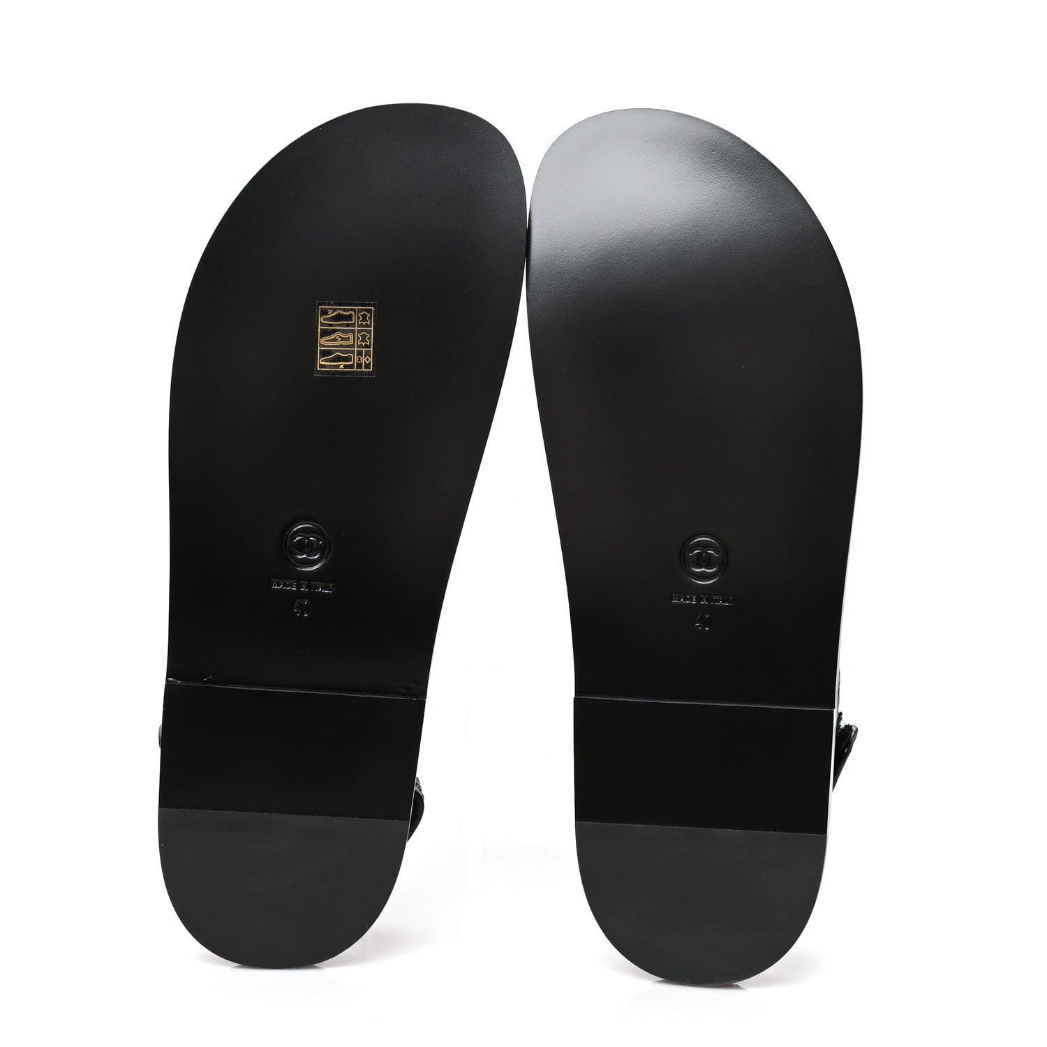 Chanel Grained Calfskin Velcro Dad Sandals 40 Black 5 of 8
