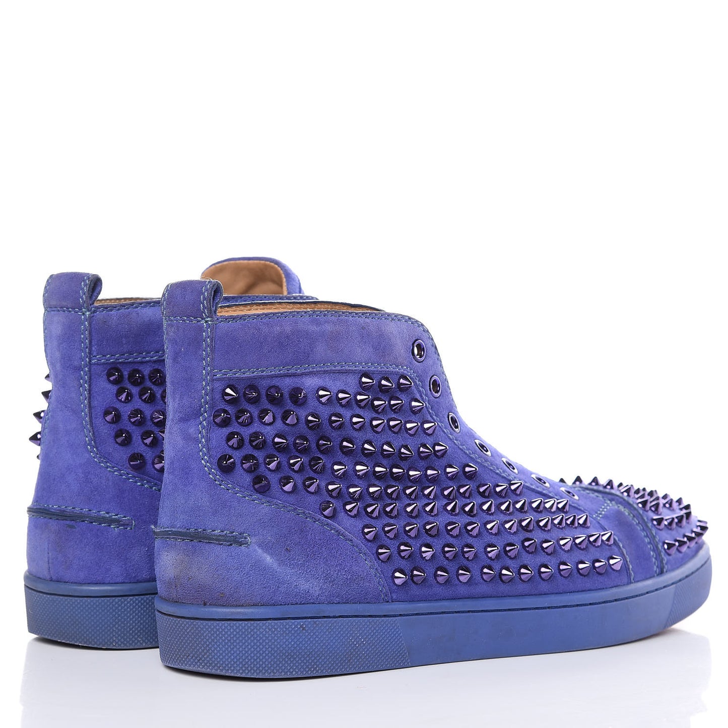 Suede Mens Louis Spikes Flat Sneakers 42 Purple