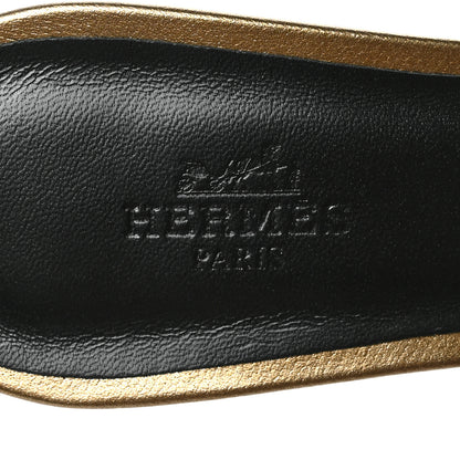 Hermes Metallic Epsom Oasis Sandals 36.5 Vert Bronze 7 of 8