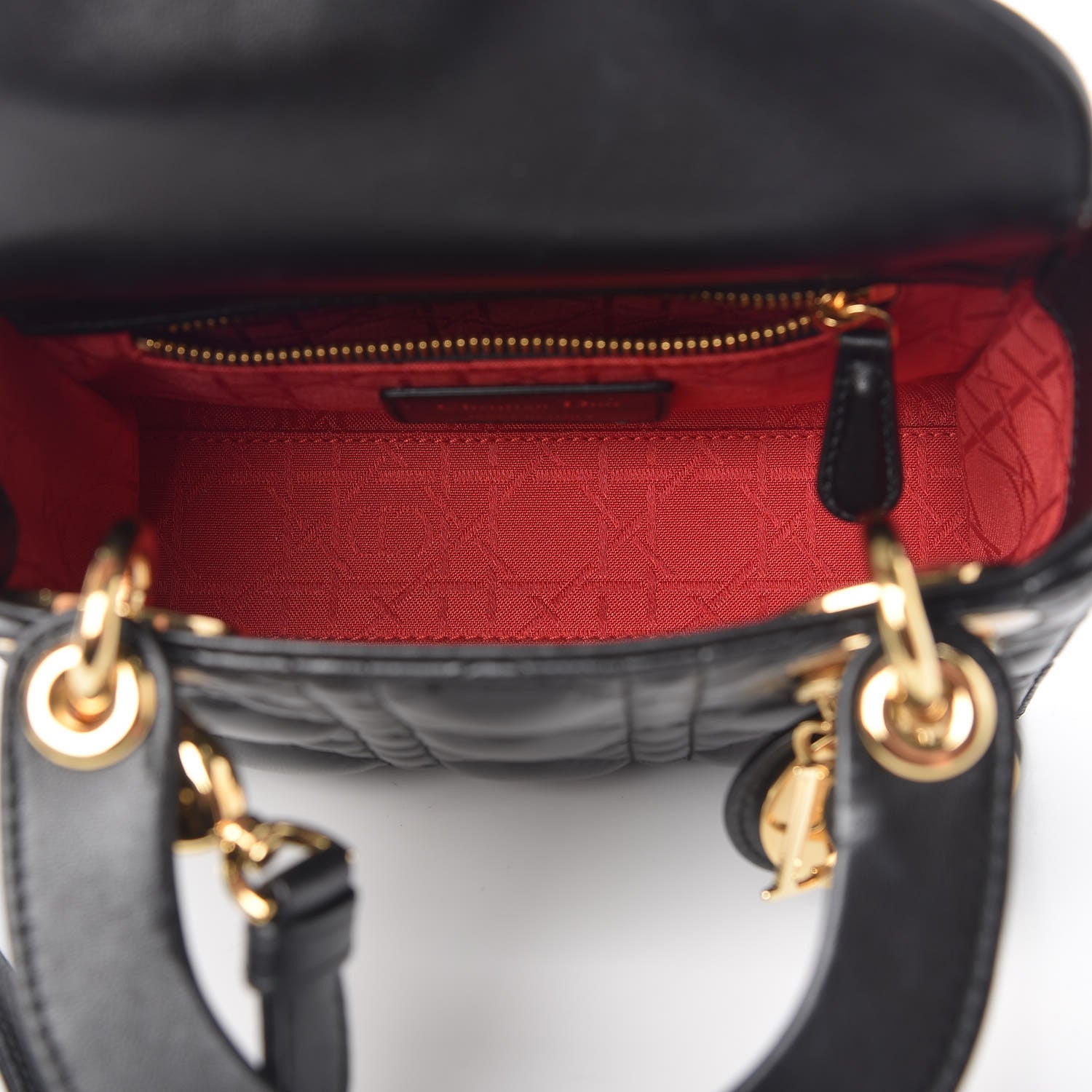 Christian Dior Lambskin Cannage Mini Lady Dior Black 5 of 11