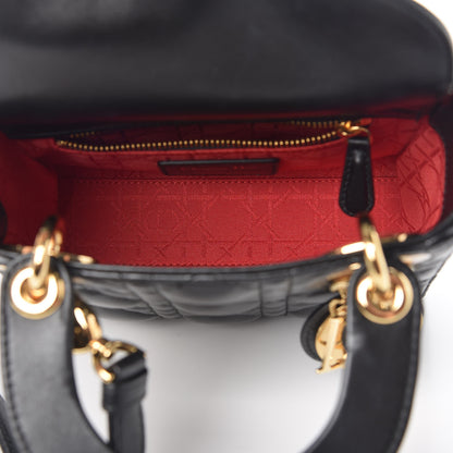 Christian Dior Lambskin Cannage Mini Lady Dior Black 5 of 11