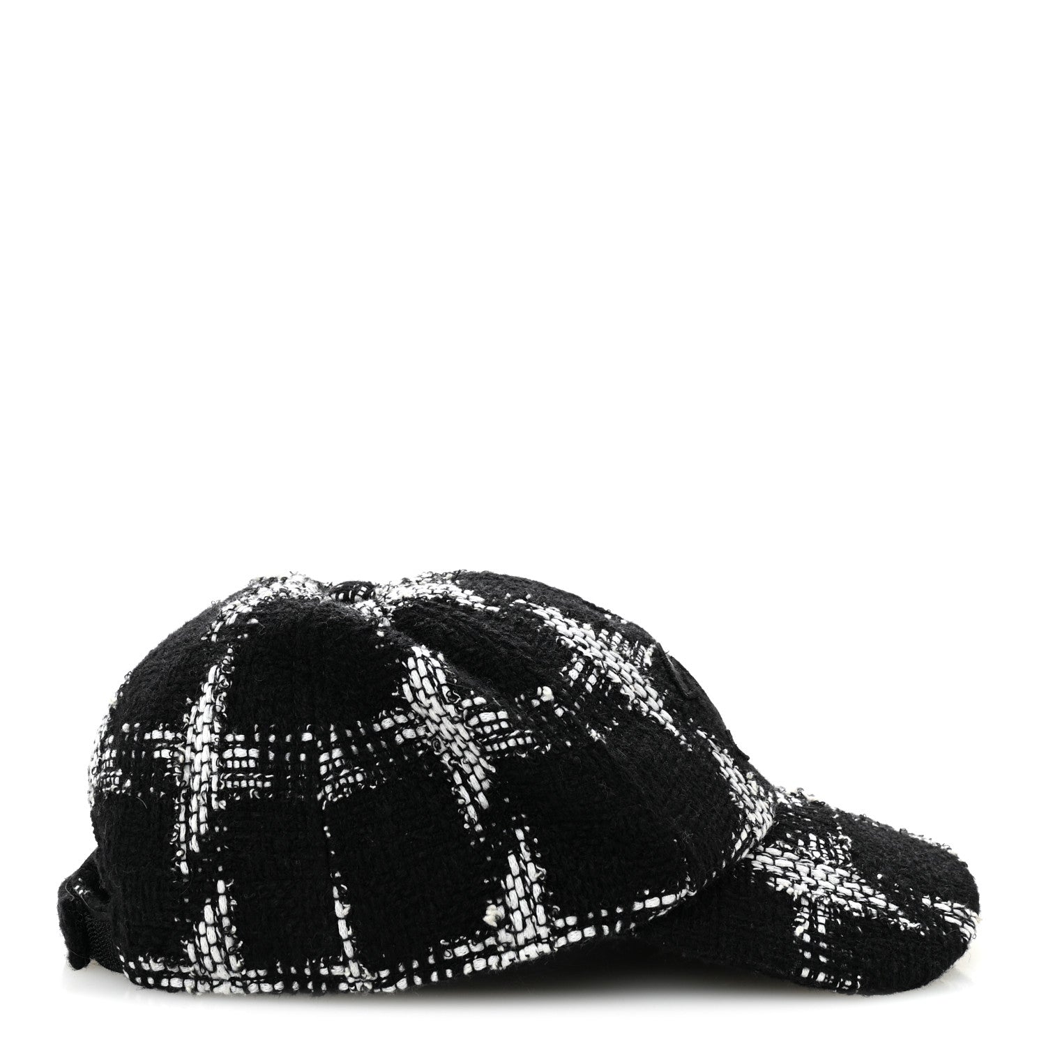 Chanel Tweed Cap Hat L  Black White 6 of 8