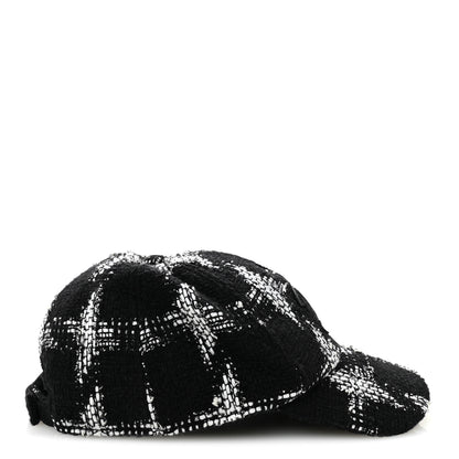 Chanel Tweed Cap Hat L  Black White 6 of 8