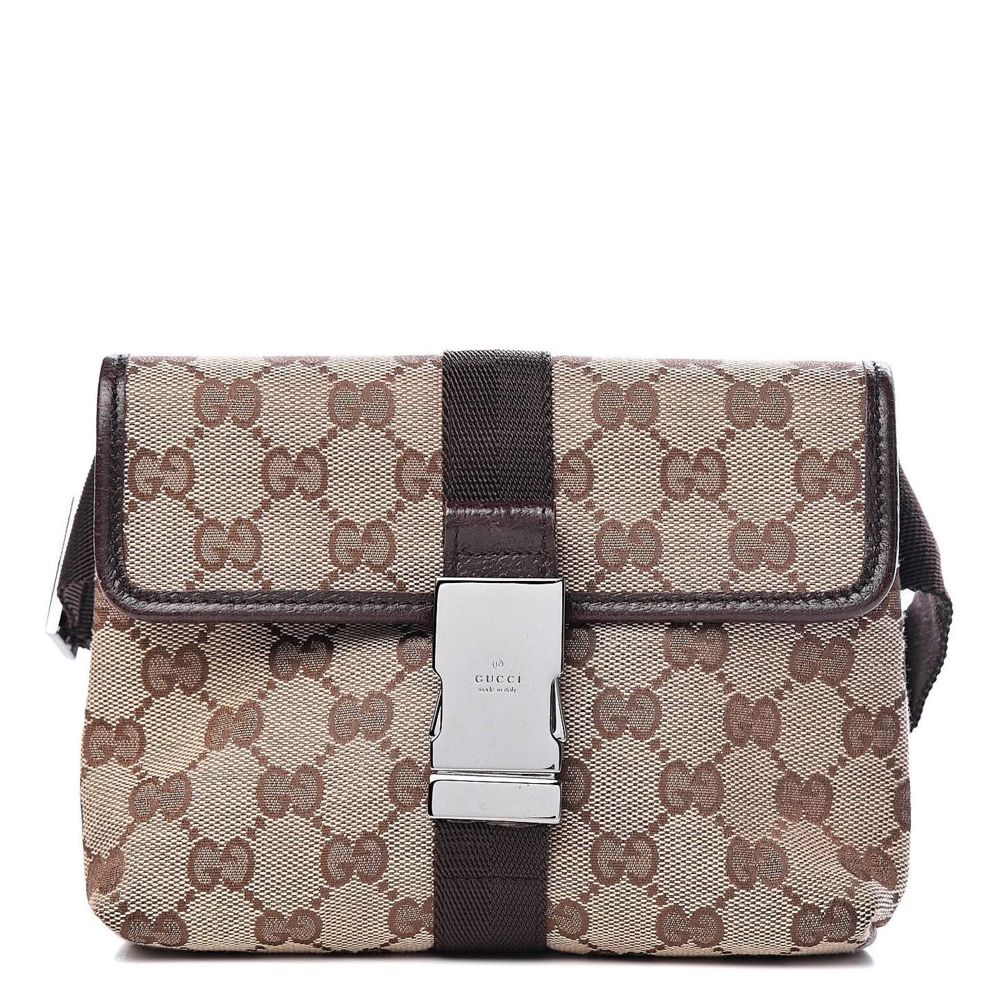 Monogram Waist Pouch Bag Dark Brown