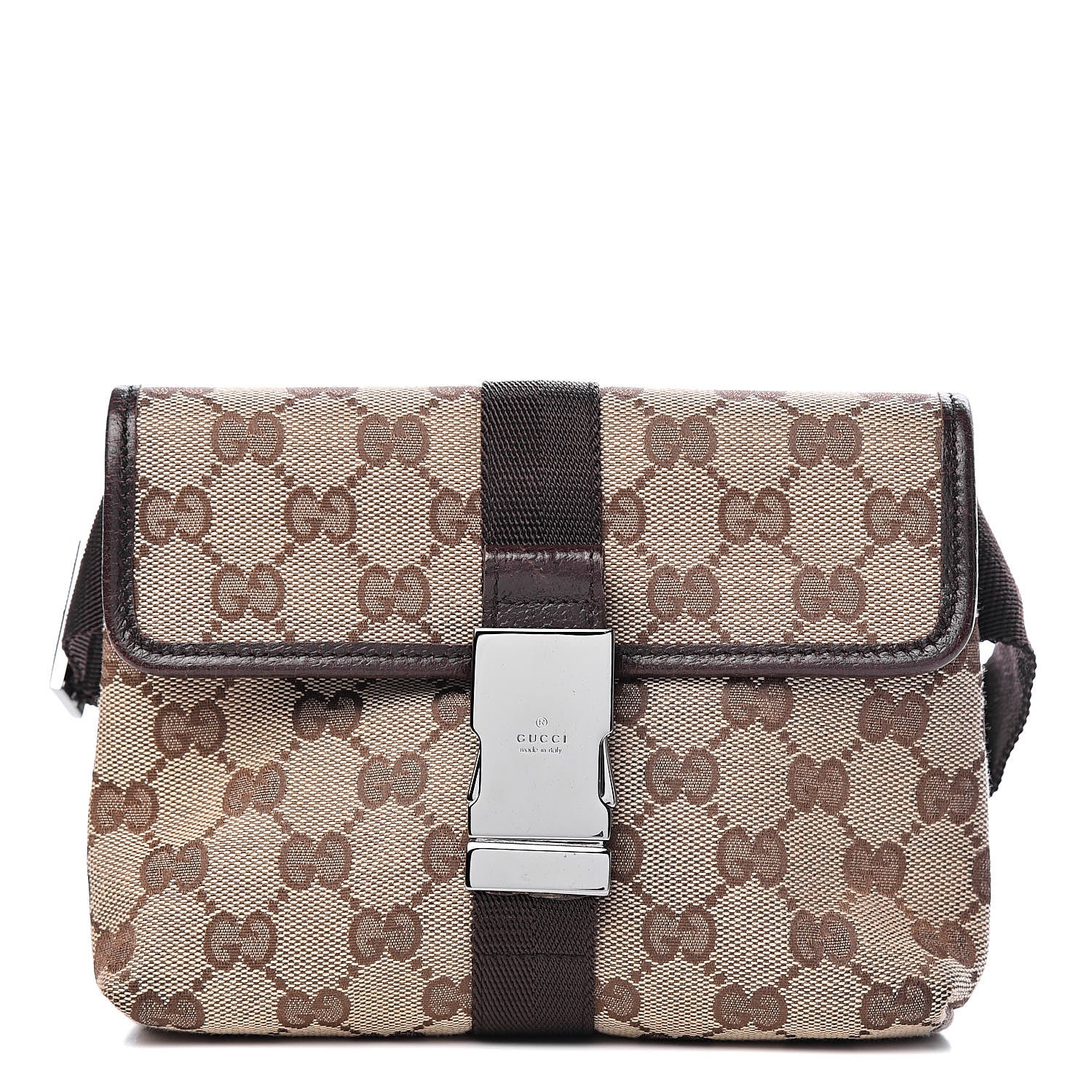 Gucci Monogram Waist Pouch Bag Dark Brown 1 of 10