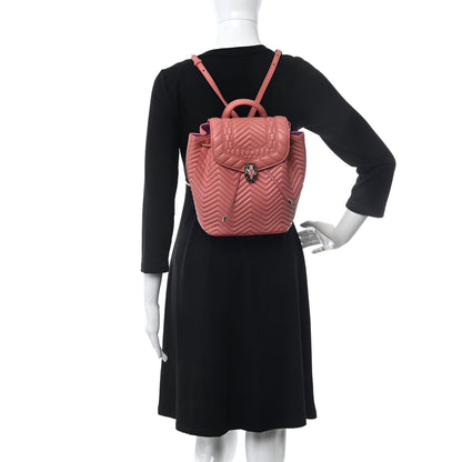 Bulgari Calfskin Quilted Serpenti Forever Backpack Pink 2 of 11