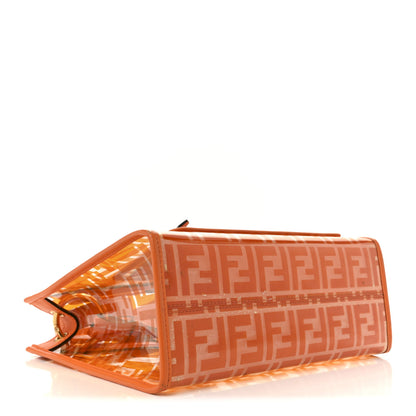 Fendi TPU FF Vitello Century Plexiglass Small Runaway Shopper Tote Aranciata 4 of 17