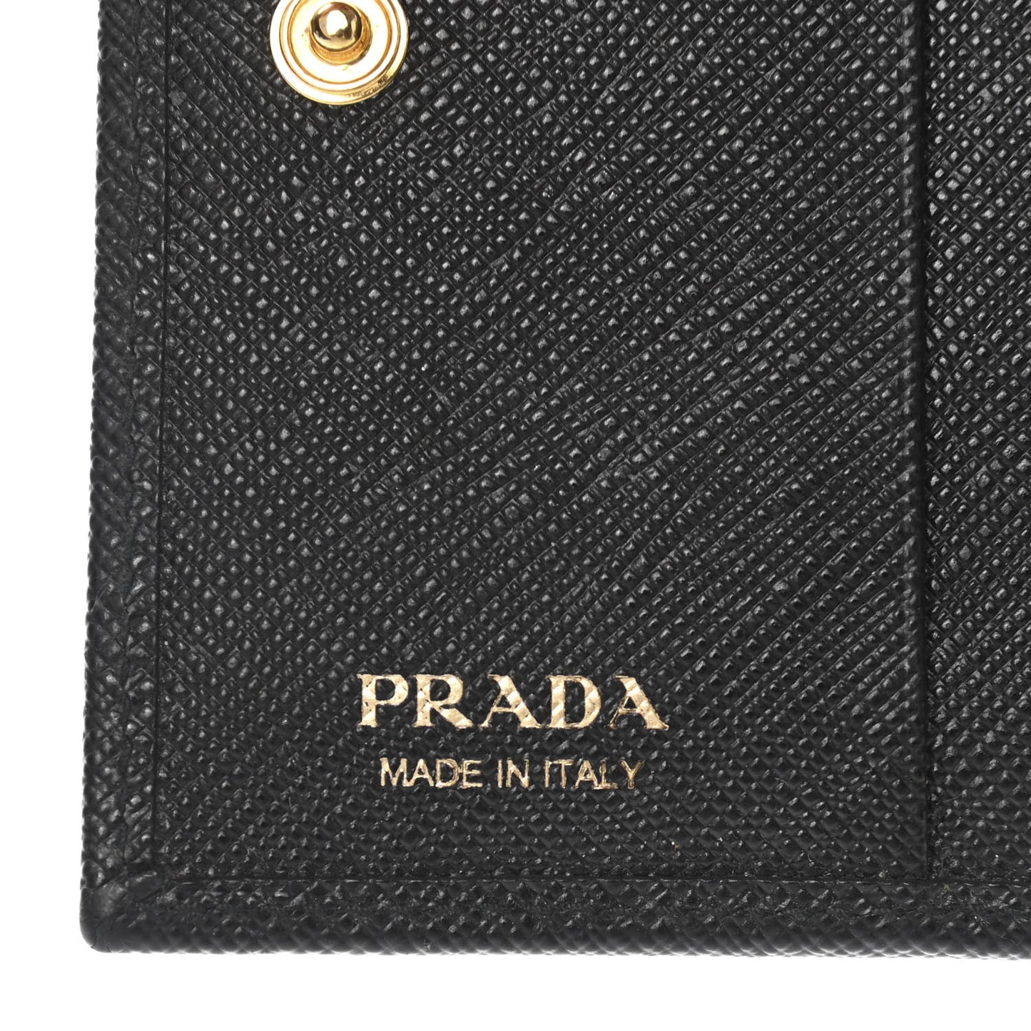 Saffiano Metal Bi-Fold Card Holder Wallet Black