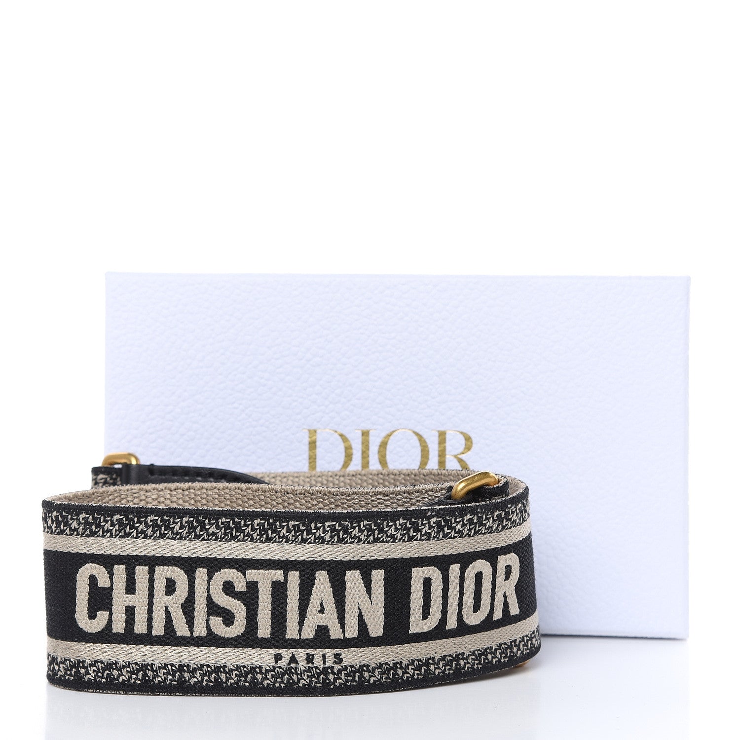 Christian Dior Canvas Embroidered Shoulder Strap Black 5 of 5