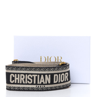Christian Dior Canvas Embroidered Shoulder Strap Black 5 of 5