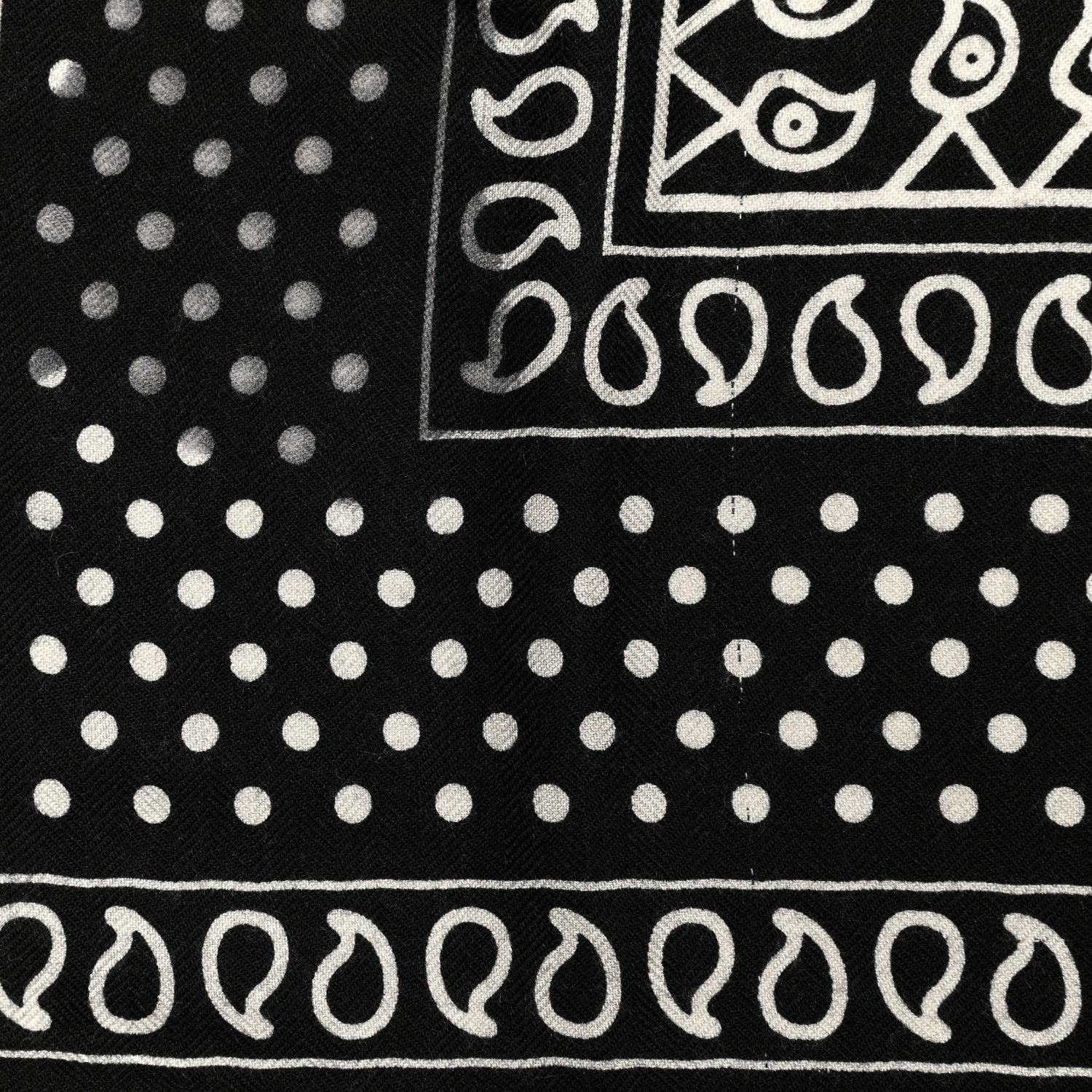 Hermes Cashmere Silk Bandana Shawl 140 Black White 4 of 7