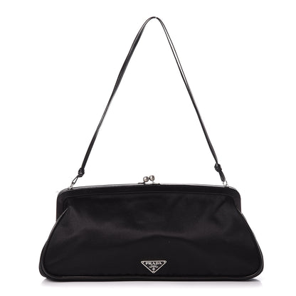 Prada Satin Kisslock Clutch Black 1 of 10