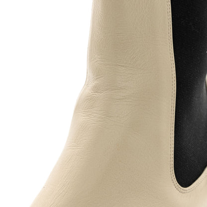 Chanel Patent Calfskin Cap Toe CC Ankle Boots 41 Beige Black 13 of 14