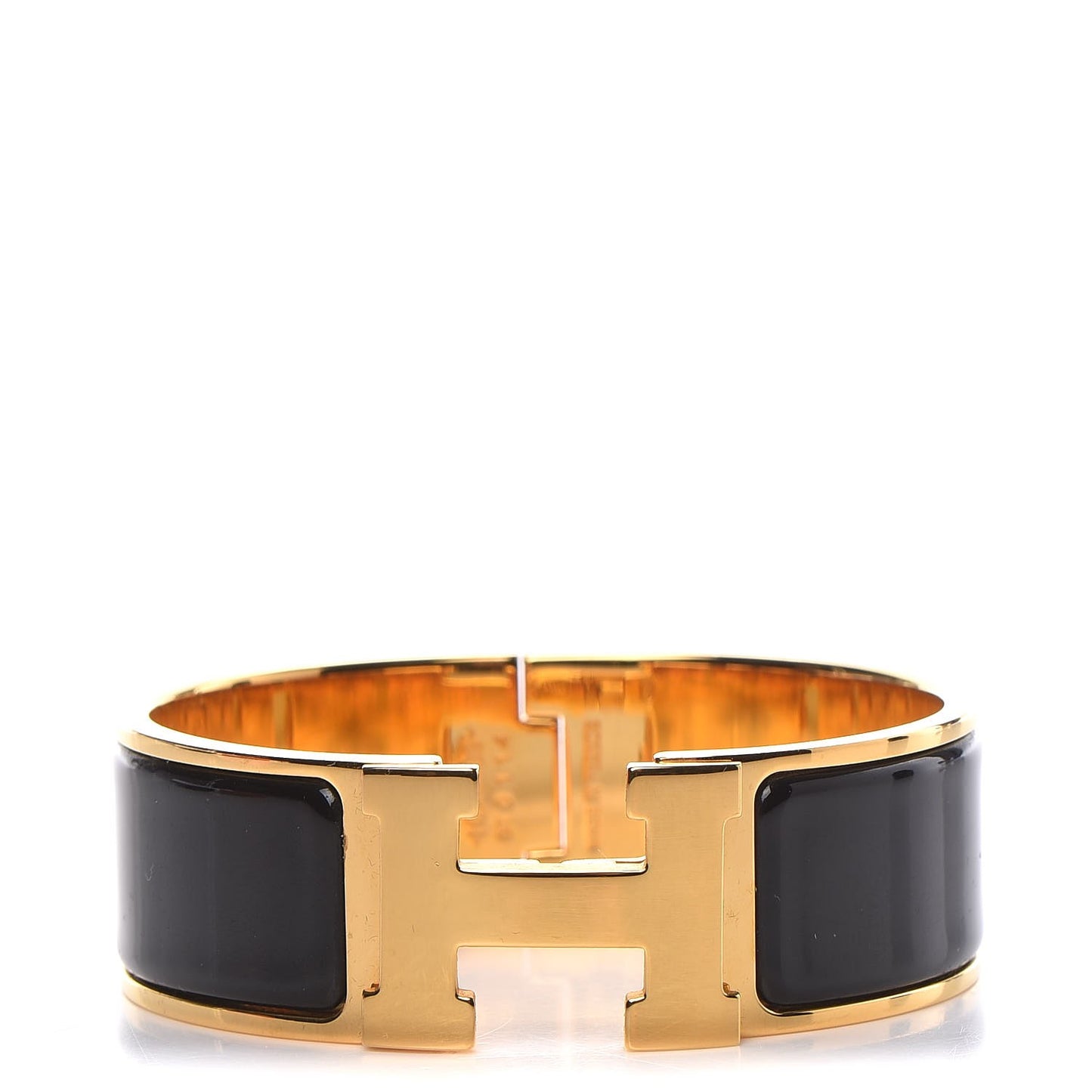 Enamel Wide Clic Clac H Bracelet PM Black