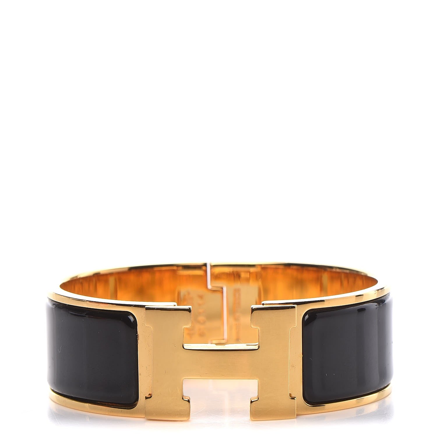 Hermes Enamel Wide Clic Clac H Bracelet PM Black 1 of 5