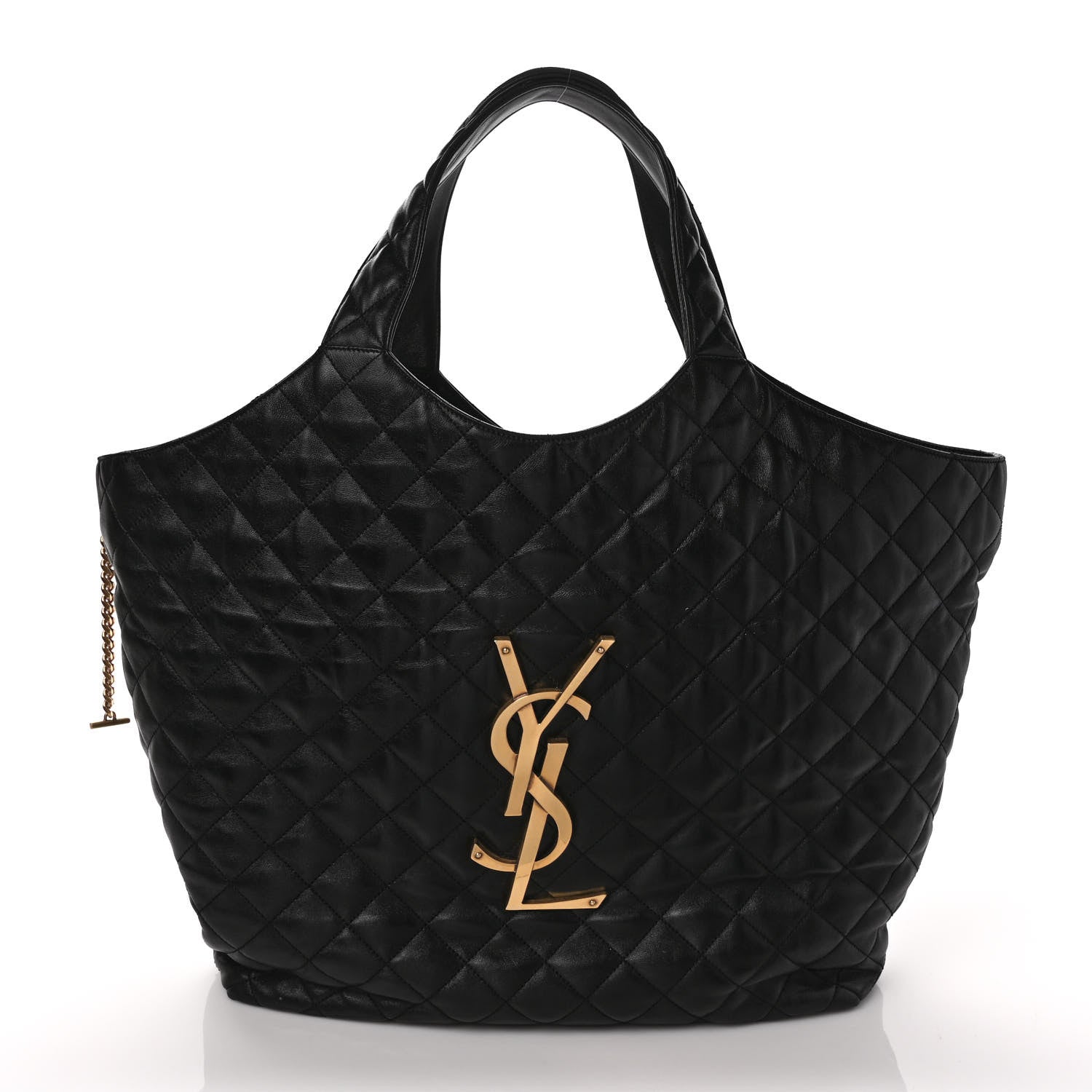 Saint Laurent Lambskin Quilted Maxi Icare Shopping Tote Black 3 of 9