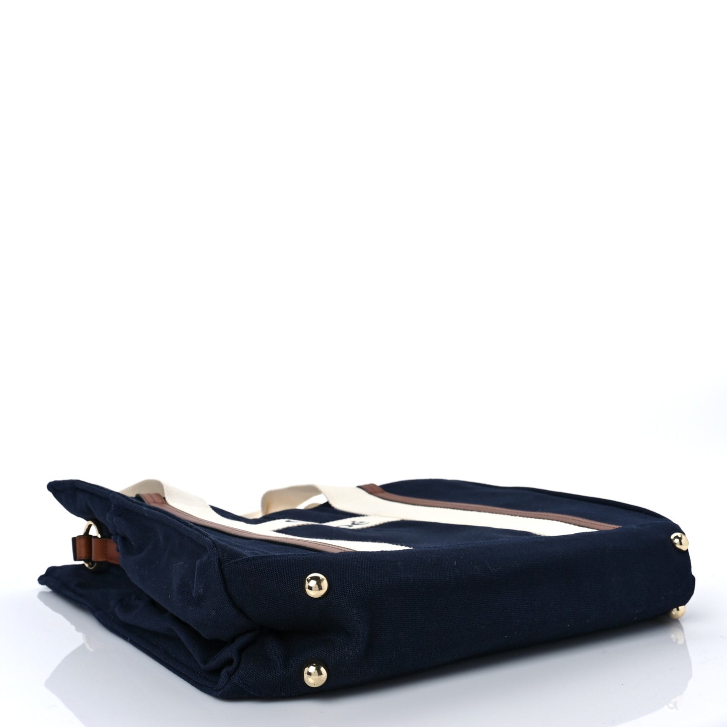 Cotton Calfskin Changing Bag Navy