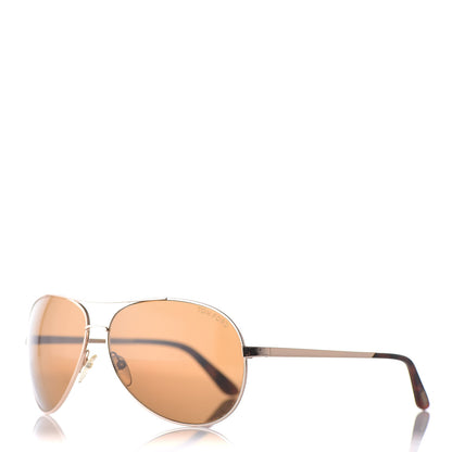 Tom Ford Metal Polarized Charles Aviator Sunglasses TF35 Gold 1 of 7