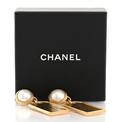Chanel Pearl CC Tags Drop Earrings Gold 5 of 5