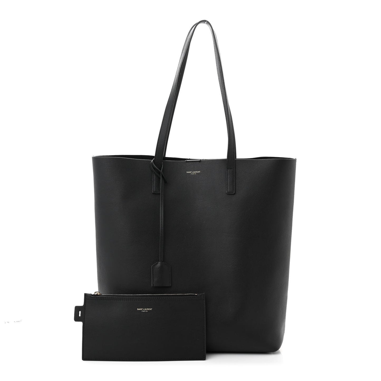 Calfskin North-South Shopping Tote Black