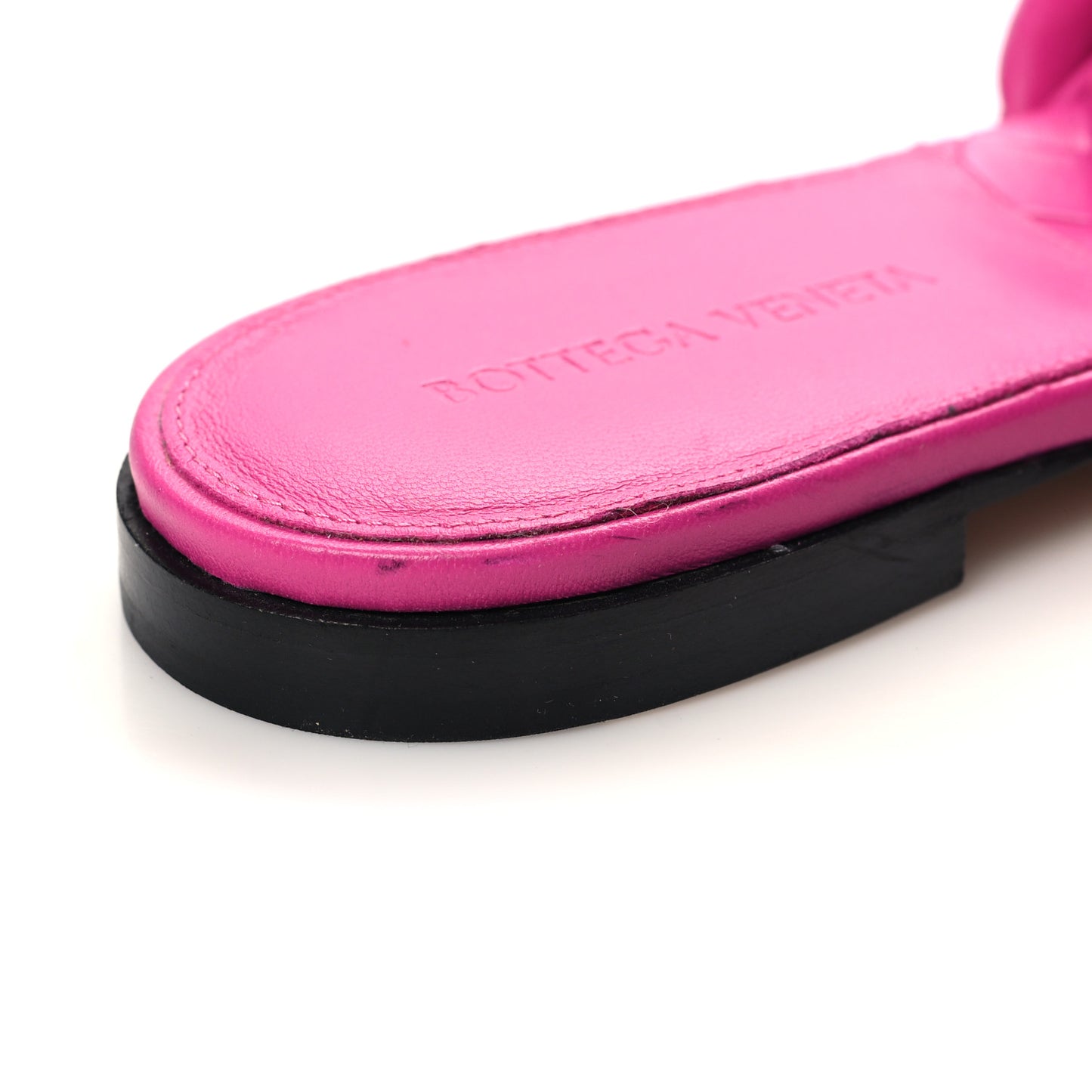 Nappa Maxi Intrecciato Lido Flat Sandals 39 Hollyhock