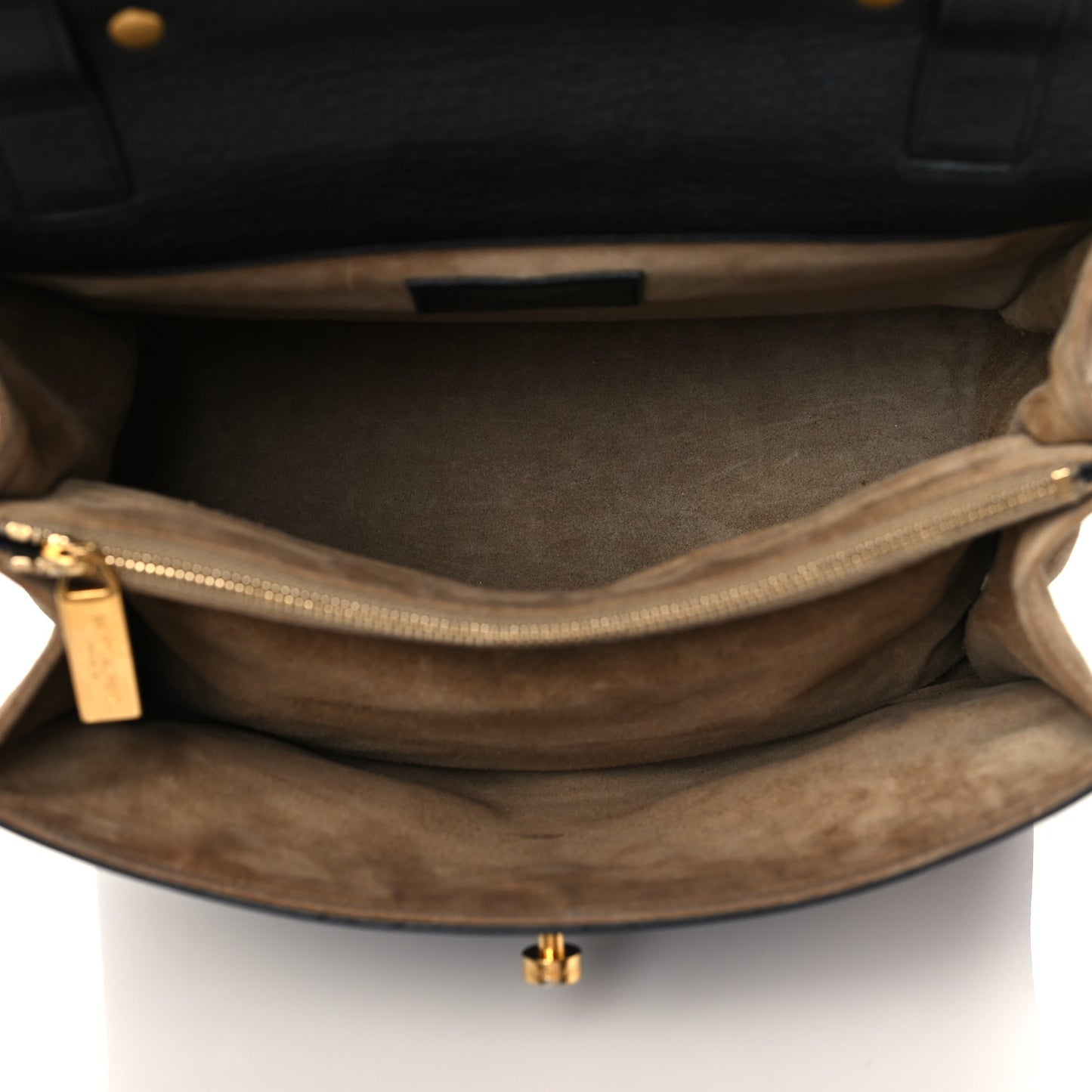 Calfskin Suede Small Muse Two Black Beige