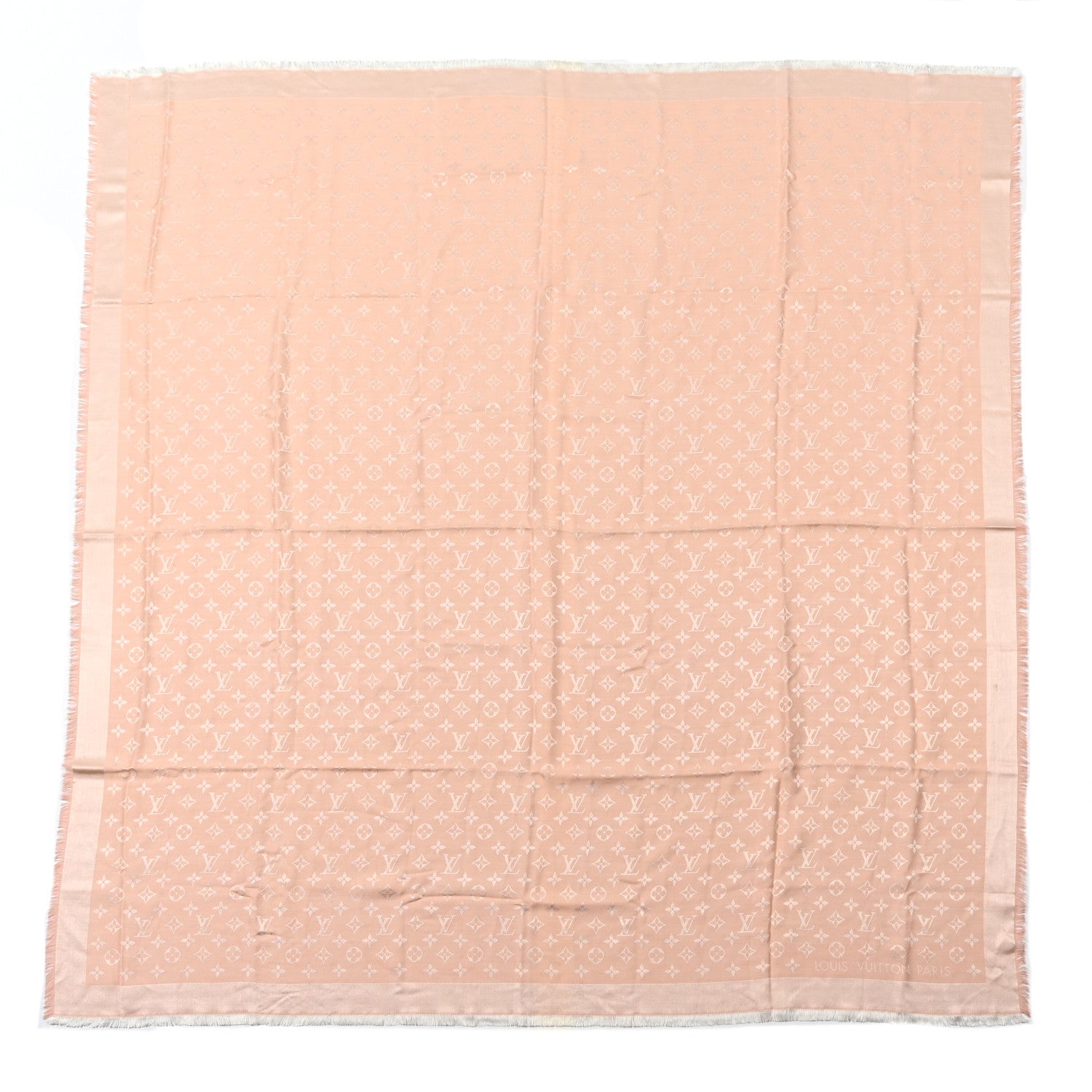 Louis Vuitton Silk Wool Monogram Shawl Rose 1 of 6