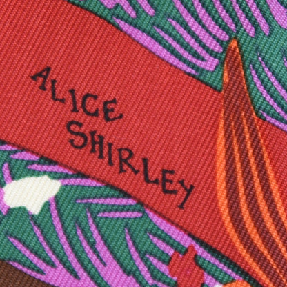 Hermes Silk Dans Un Jardin Anglais Scarf 90 Vert Cypres Corail Mauve 5 of 7