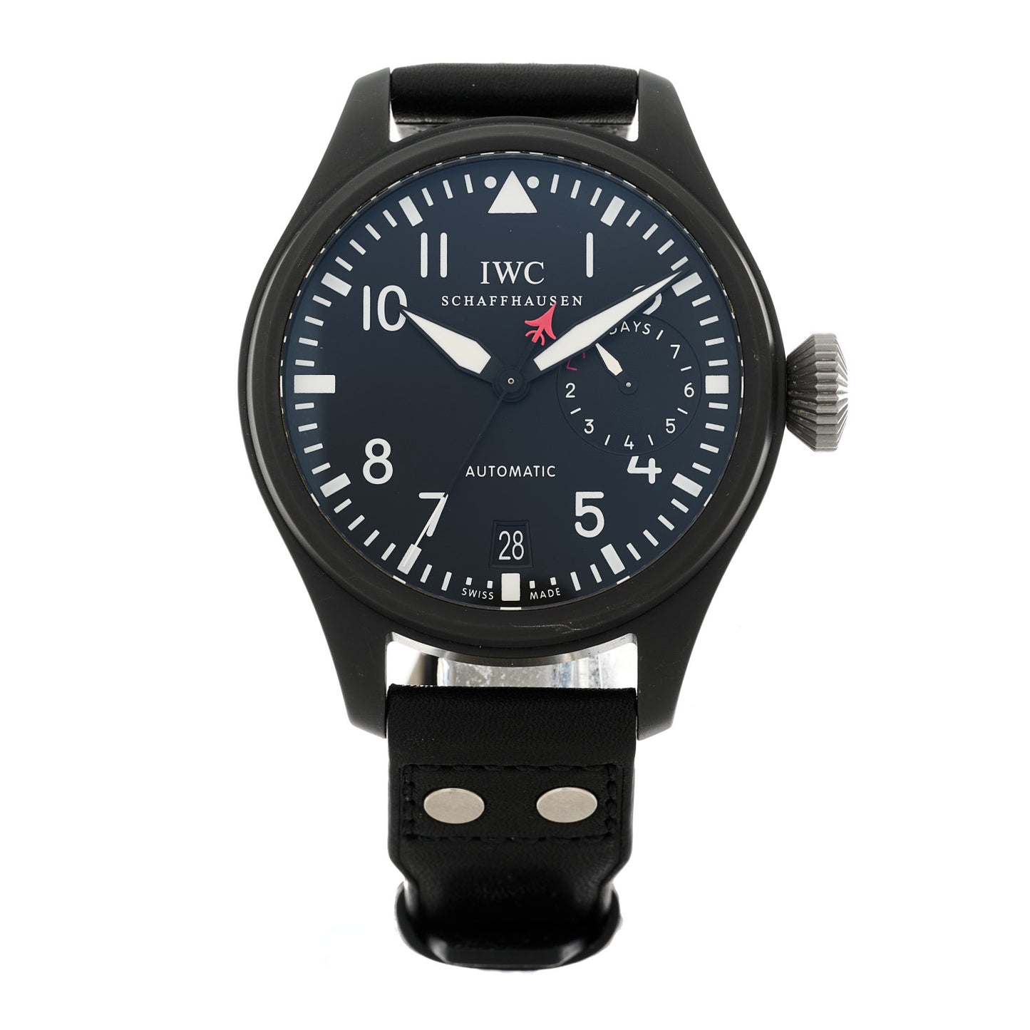 Ceramic Calfskin 48mm Top Gun Edition Big Pilot Automatic Watch Black IW501901