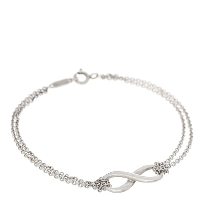 Tiffany Sterling Silver Infinity Double Chain Bracelet 1 of 3