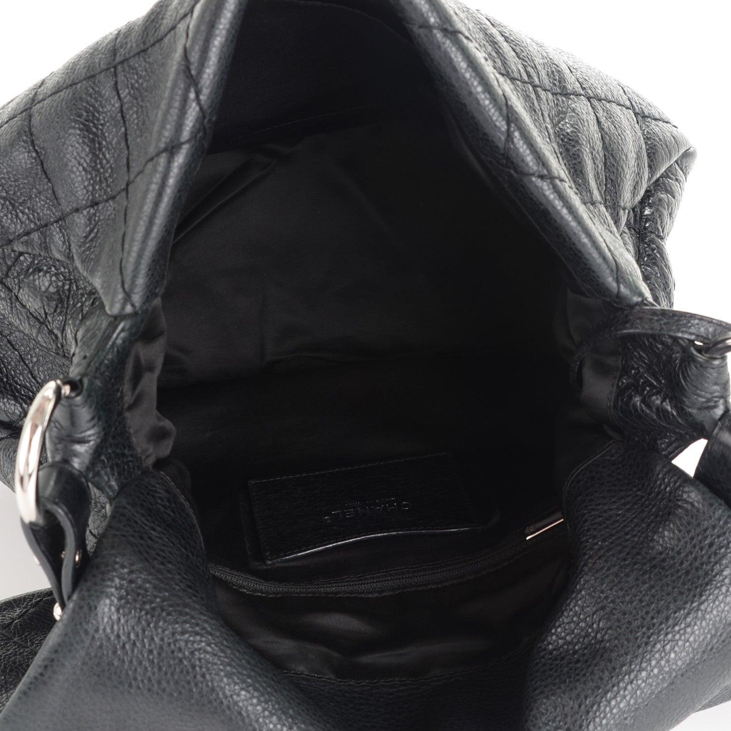 Chanel Glazed Calfskin Stitched XL On The Road Flap Black 5 of 7
