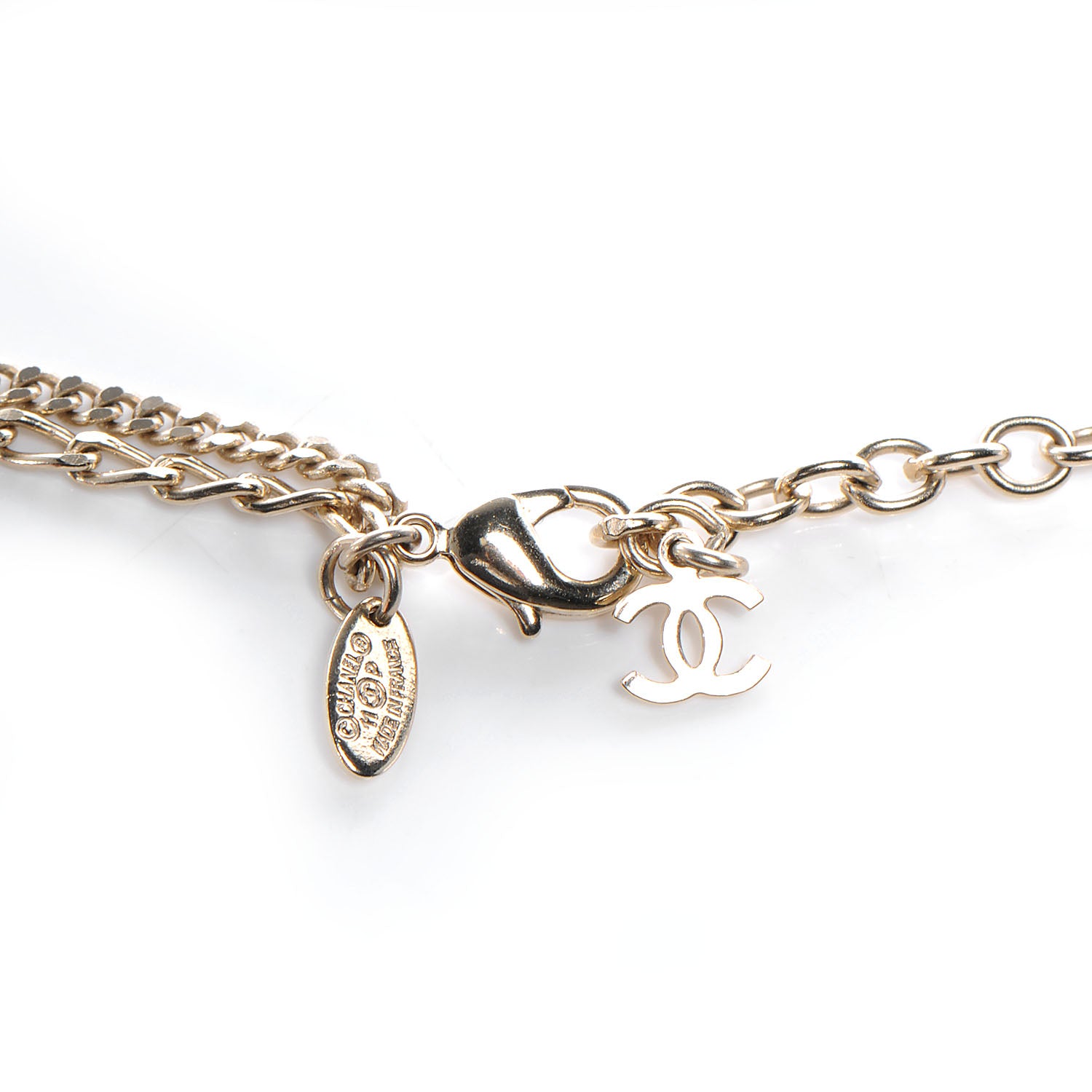 Chanel Crystal Resin Butterfly CC Pendant Necklace Black Gold 5 of 5
