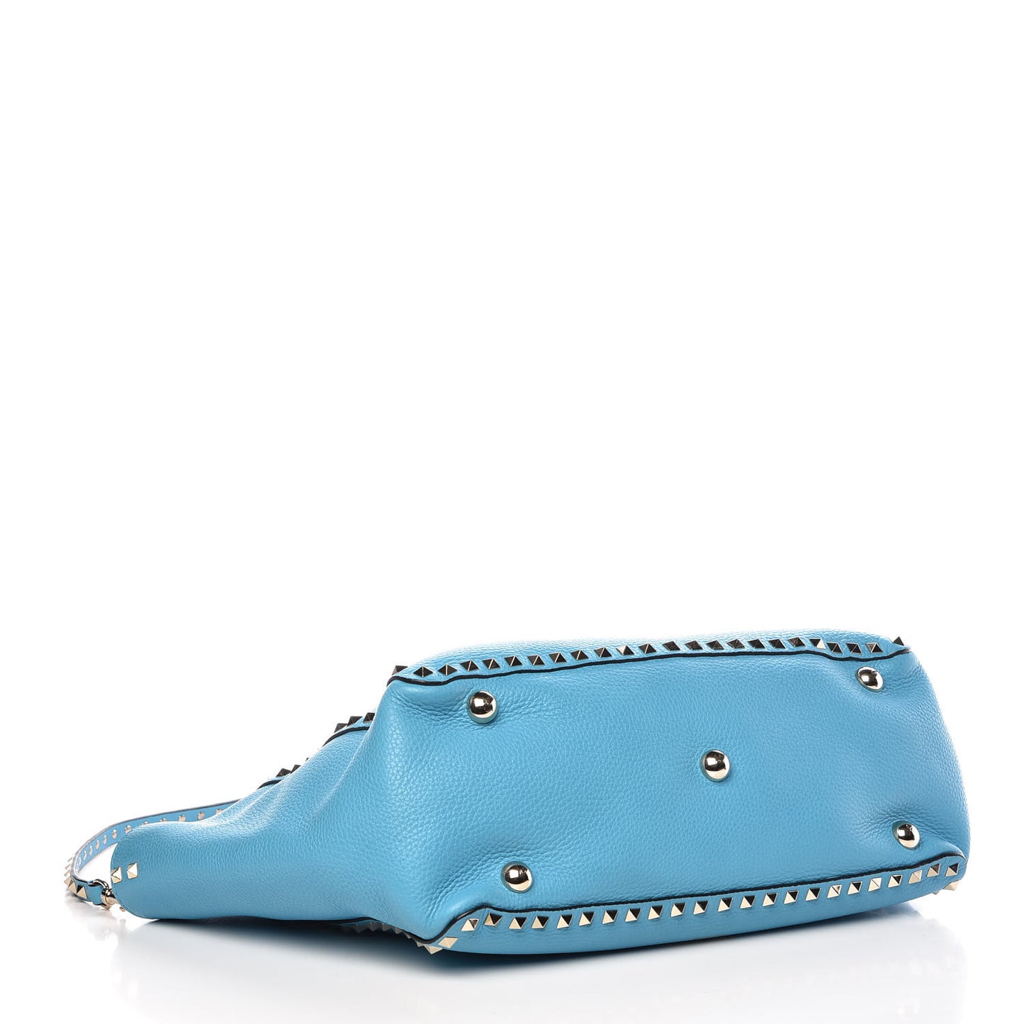 Pebbled Calfskin Medium Rockstud Tote Parrot